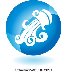 Aquarius web button isolated on a background