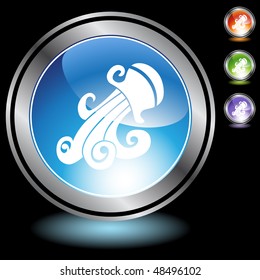 Aquarius web button isolated on a background