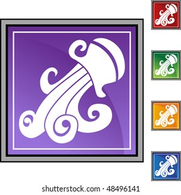 Aquarius web button isolated on a background