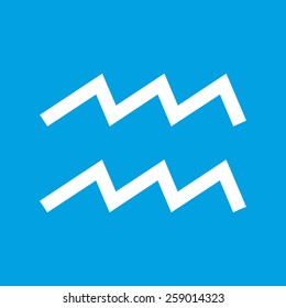Aquarius web white icon isolated on a blue background. Vector symbol