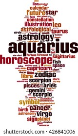 Aquarius word cloud concept. Vector illustration