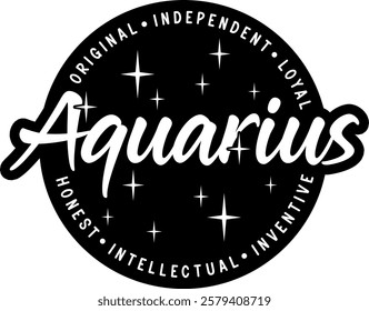 aquarius zodiac astrology star sign graphic design vector file