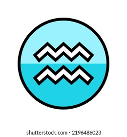 aquarius zodiac color icon vector. aquarius zodiac sign. isolated symbol illustration