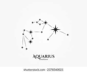 aquarius zodiac constellation. astrological and horoscope symbol. isolated vector image
