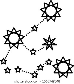 Aquarius zodiac constellation. Line art icon 