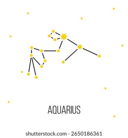 aquarius zodiac constellation sign, astrology vector symbol on white background