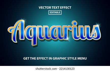 Style d'effet de texte modifiable Zodiac Aquarius