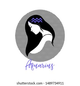 Aquarius zodiac girl. hand drawn illustration