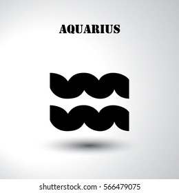 Aquarius zodiac horoscope sign flat icon illustration