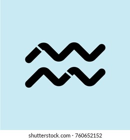 aquarius zodiac icon vector