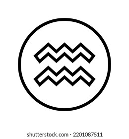 aquarius zodiac line icon vector. aquarius zodiac sign. isolated contour symbol black illustration