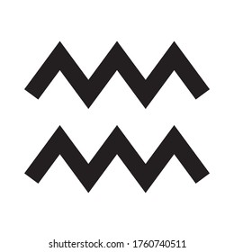Aquarius. Zodiac sign. Astrological calendar. Zodiacal black and white vector horoscope. Line symbol