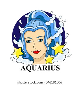 Aquarius zodiac sign. astrological symbol illustration