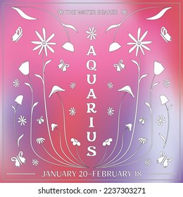 Aquarius Zodiac Sign Celestial Gradient Ombre Trendy Hintergrund