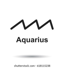 Aquarius zodiac sign. Flat astrology vector illustration on white background.