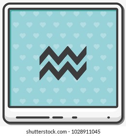 Aquarius zodiac sign flat vector icon.