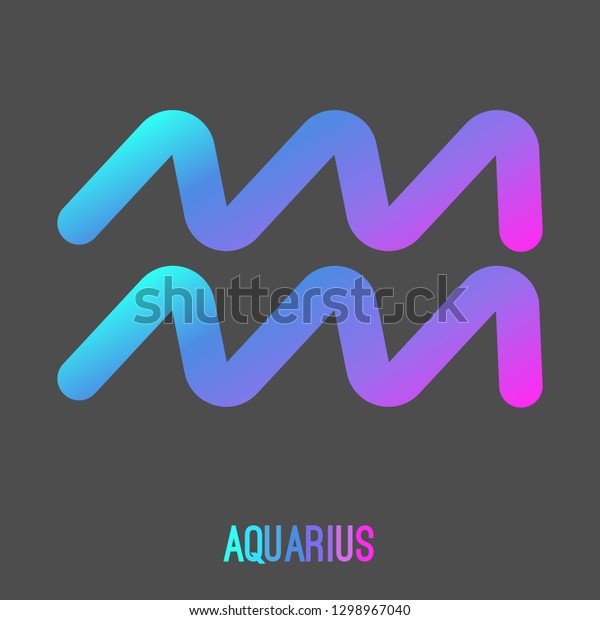 Aquarius Zodiac Sign Icon Liquidfluid Pink Stock Vector (Royalty Free ...