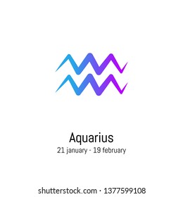 Aquarius zodiac sign illustration. Vector icon