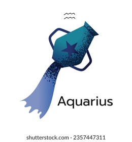 Aquarius zodiac sign logo icon isolated horoscope symbol on white background vector illustration