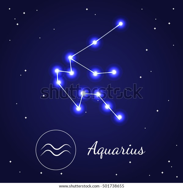 Download Aquarius Zodiac Sign Stars On Cosmic Stock Vector (Royalty ...