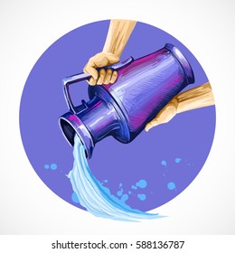 Aquarius. Zodiac sign. Vector.
