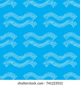 Aquarius zodiac sign. Vector hand drawn horoscope pattern. Astrological seamless background.