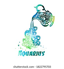 Aquarius zodiac Schild. Vektorgrafik