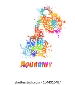 Aquarius zodiac Schild. Vektorgrafik