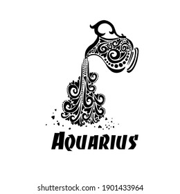 Aquarius zodiac Schild. Vektorgrafik