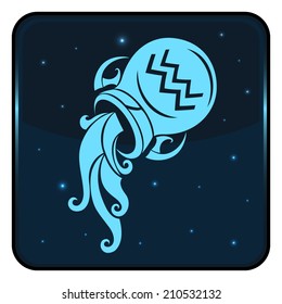 Aquarius zodiac sign. Vector Illustration
