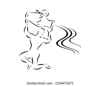 Aquarius, zodiac sign.Silhouette of a tattoo, logo or badge. Vector illustration.