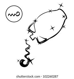 Aquarius/Lovely zodiac sign silhouette formed by stars isolated on white, layered eps10 format available