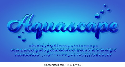 Aquascape editable text effect vector