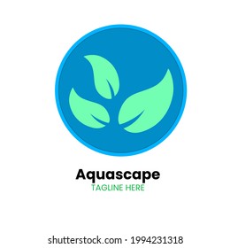 Ilustración vectorial del diseño del logotipo de Aquascape. Diseño vectorial de logotipo de marca de agua creativa