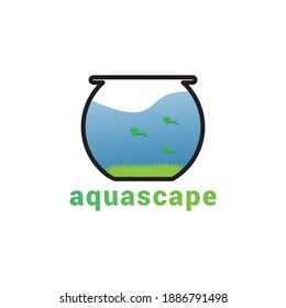 Aquascape logo icon vector template.
