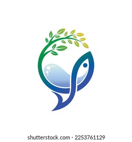 aquascape logo with tree concept
