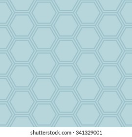 Aqua/teal hexagons background. Seamless repeating pattern vector.