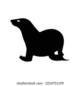 Aquatic Animal Fur Sea Lion Icon | Black Vector Illustration |