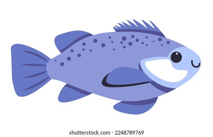 Aquatic animal, isolated dwarf gouramis fish type. Sea and marine life, wilderness species living in freshwater. Fauna of underwater, tropical, and exotic water dweller. Vector in flat style