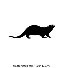 Aquatic animal mammal otter icon | Black Vector illustration |