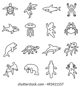 Royalty Free Black White Aquatic Animals Stock Images Photos