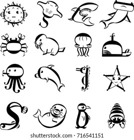 Aquatic animals, Sea animals 