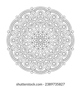 Aquatic Artistry adult coloring book mandala page for kdp book interior, Ability to Relax, Brain Experiences, Harmonious Haven, Peaceful Portraits, Blossoming Beauty mandala design.
