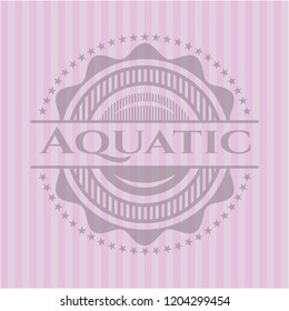 Aquatic badge with pink background