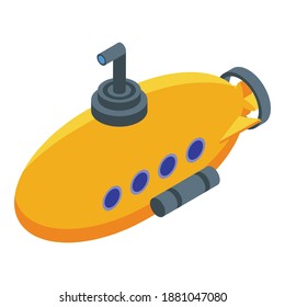 Aquatic bathyscaphe icon. Isometric of aquatic bathyscaphe vector icon for web design isolated on white background