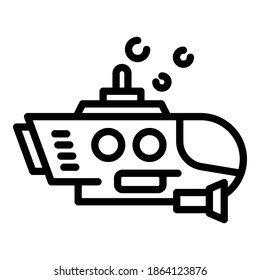 Aquatic bathyscaphe icon. Outline aquatic bathyscaphe vector icon for web design isolated on white background