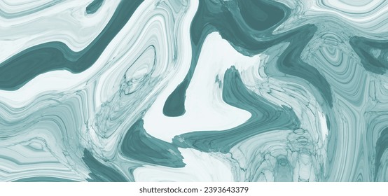 Aquatic blue creative abstract hand-painted luxurious fluid liquid marble background vector. Close-up of acrylic painting on canvas with brush strokes. Abstract fluid acrylic painting.	
