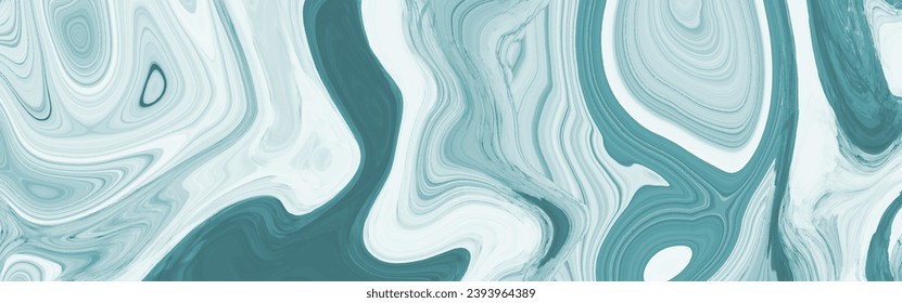 Aquatic blue creative abstract hand-painted luxurious fluid liquid marble background vector. Close-up of acrylic painting on canvas with brush strokes. Abstract fluid acrylic painting.	
