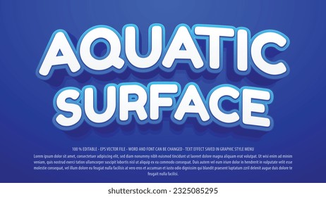 Aquatic bold 3d style editable text effect