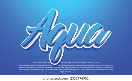 Aquatic bold 3d style editable text effect